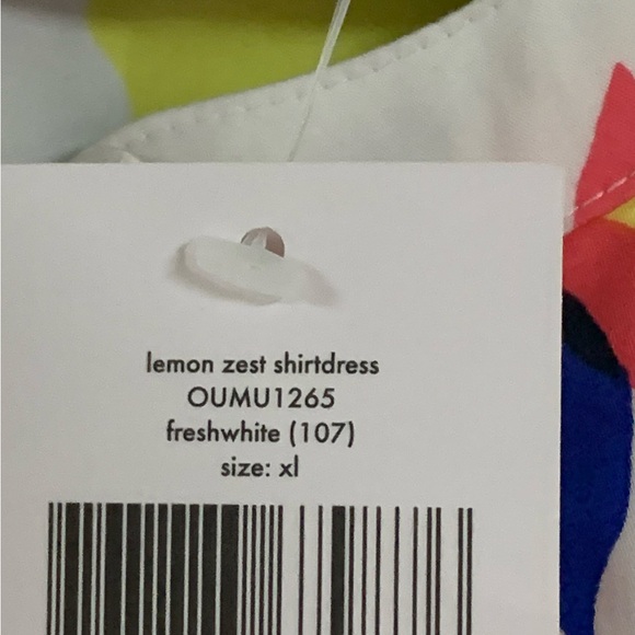 KATE SPADE Lemon Zest Cotton SHIRT DRESS Pockets Hidden Button Summer Sleeveless - Picture 10 of 10